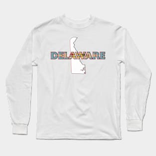 Delaware Colored State Letters Long Sleeve T-Shirt
